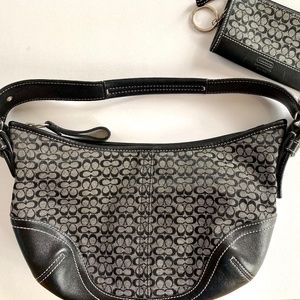 Signature C Jacquard Coach Purse and Mini ID Case
